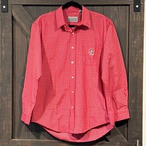 Campus Specialties Men’s Red Gingham Long Sleeve Button Down Shirt Large NWT/NEW